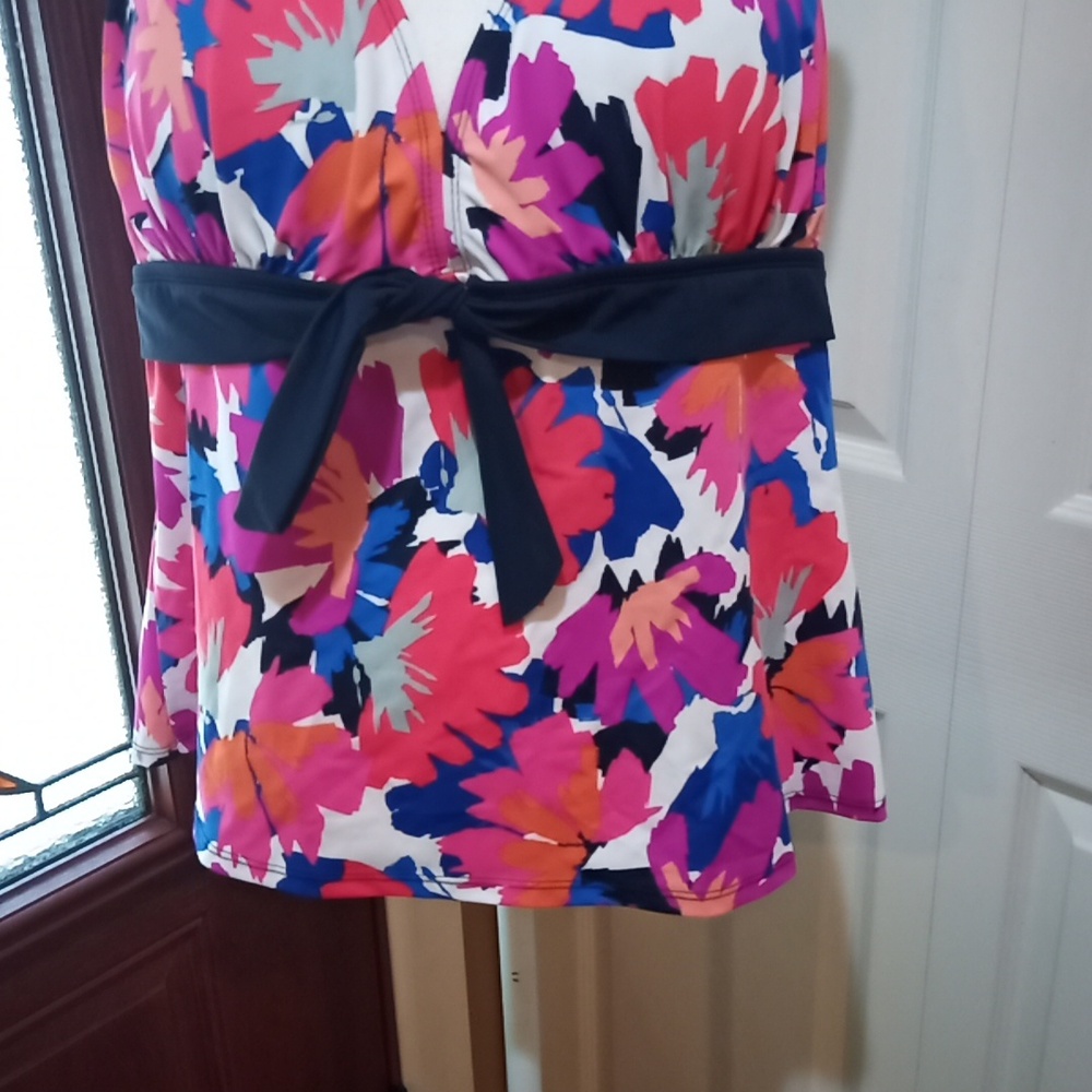 Floral Halter Tankini Top Swim for All Size 18 - Picture 3 of 4